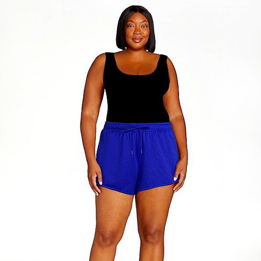High Rise Lined BLUE Peri Pop Mesh Shorts w/pockets 4" inseam dri wicking